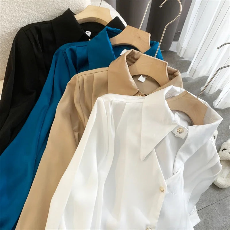 Sarah Collar Long Sleeve Top Blouse